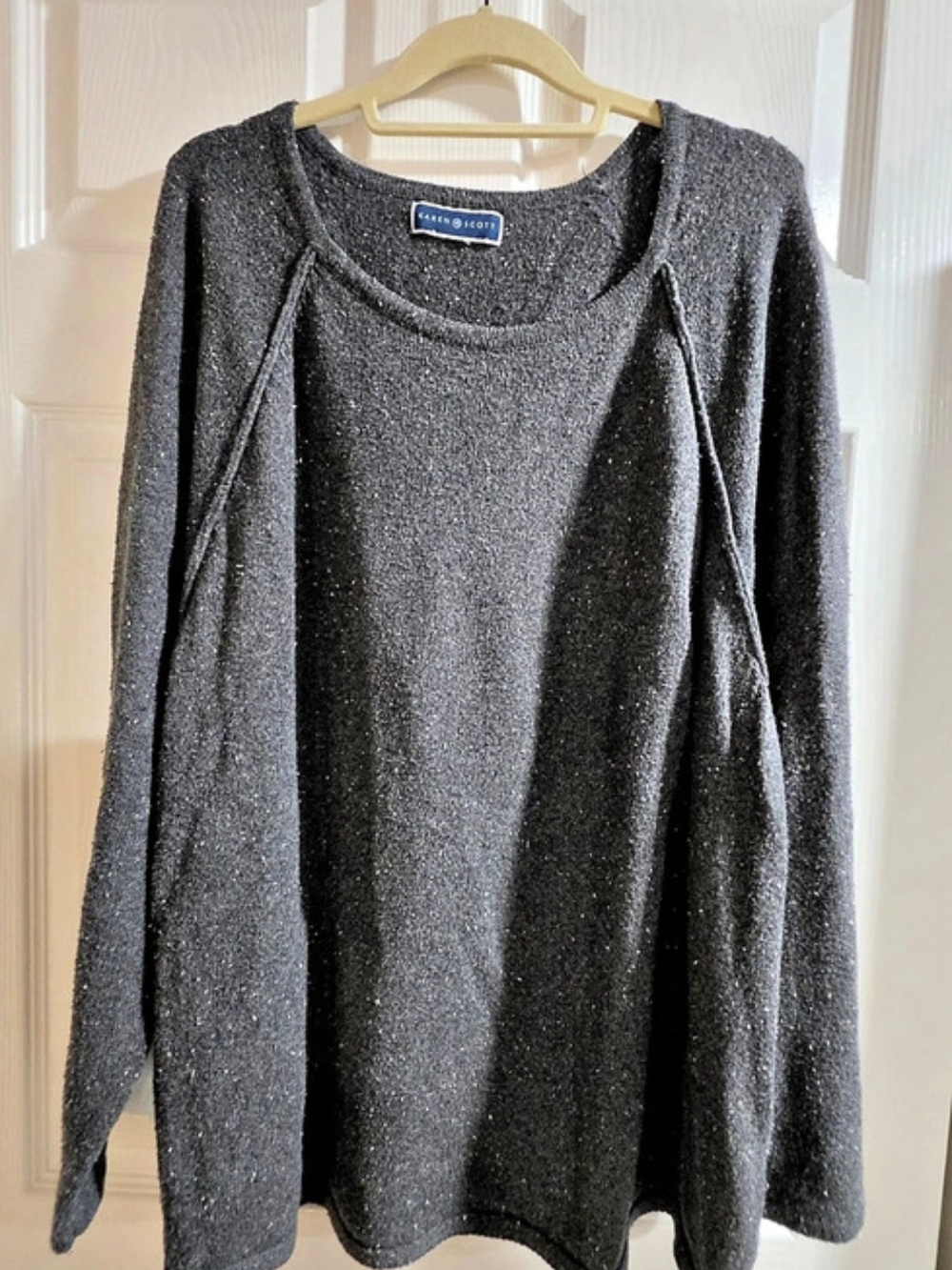 Karen Scott Gray Scoop Neck Sweater Size 3X